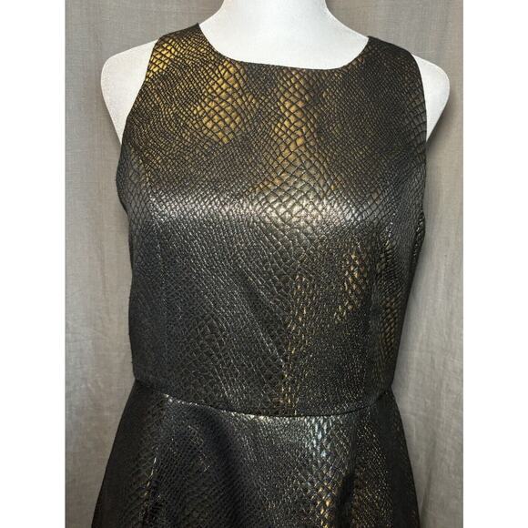 JACK BY BB DAKOTA Women's Metallic Snake print metal bronze Dress Size 6 - Picture 5 of 16